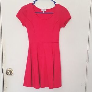 Chic Pink Fit and Flare Dress